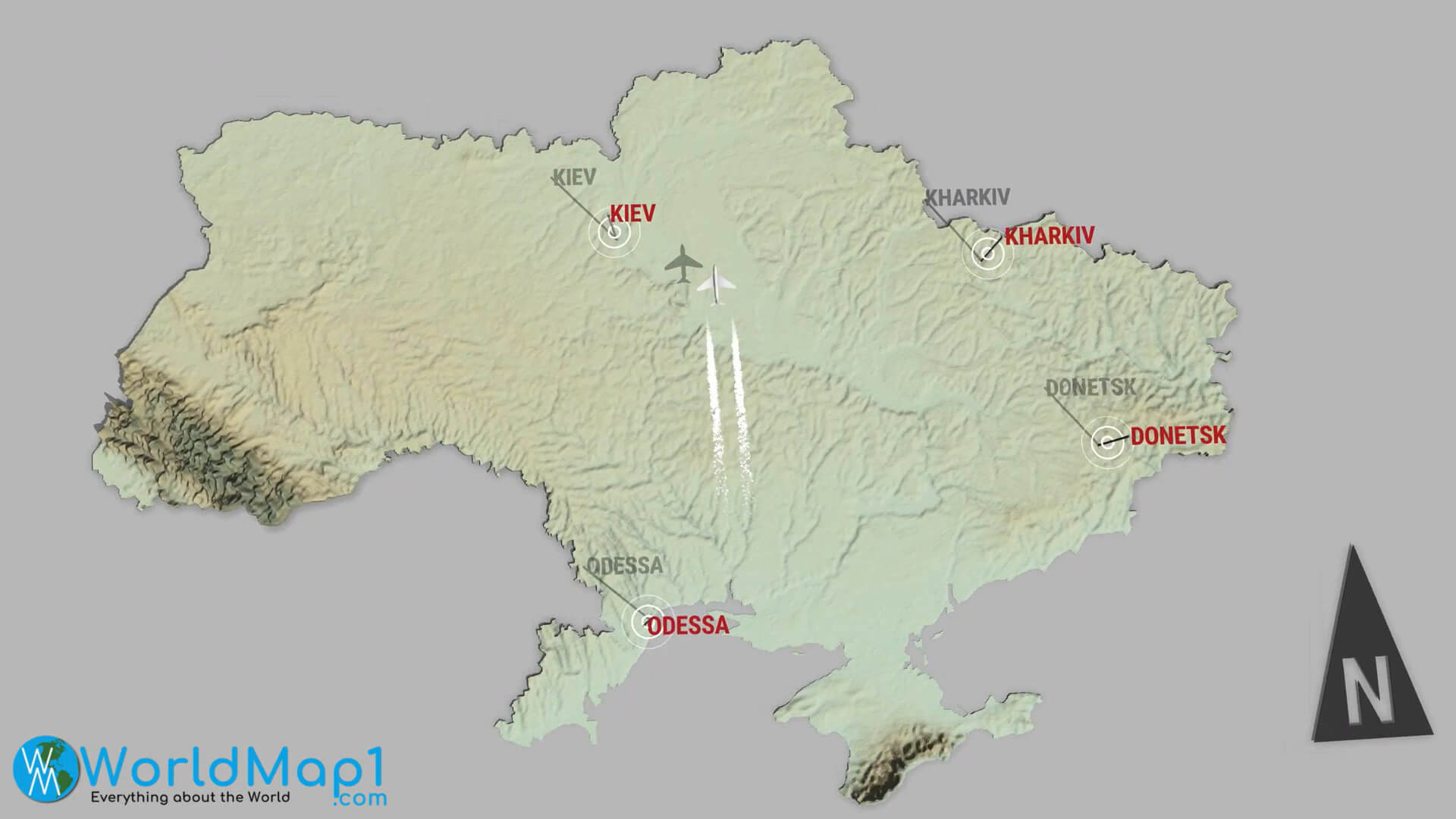 Ukraine Majeur Villes Carte
